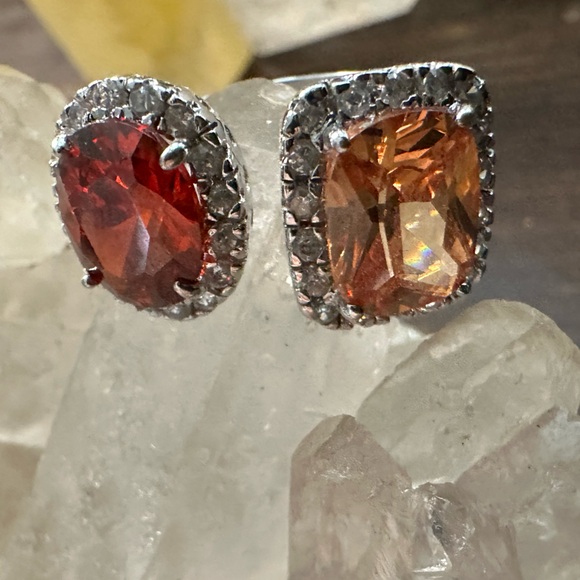 Sterling size 7 double stone ring - Picture 2 of 12